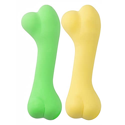 STOBOK 2 Pzas Juguete Molar Mascota Forma de Hueso Perro Masticar Juguete Color Caramelo Limpieza de Dientes Juguetes Sabor de Leche Ejercicio Dental Chewers para Gato Color