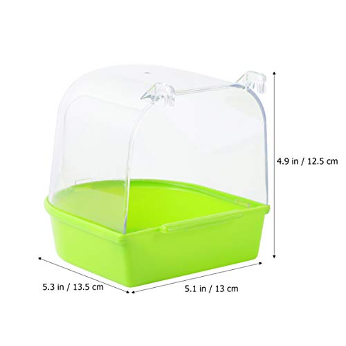 STOBOK Bañera de Loro 1 Jaula de Baño para Pájaros Verdes Jaula de Baño Cubierta de Loro para Bañera Colgante de Pájaros Canarios| 13. 5X13X12 5Cm