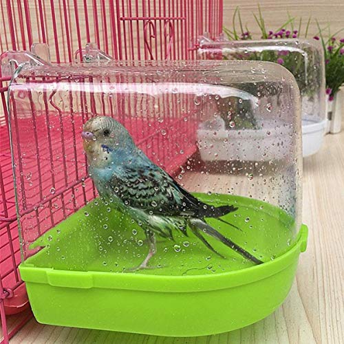 STOBOK Bañera de Loro 1 Jaula de Baño para Pájaros Verdes Jaula de Baño Cubierta de Loro para Bañera Colgante de Pájaros Canarios| 13. 5X13X12 5Cm