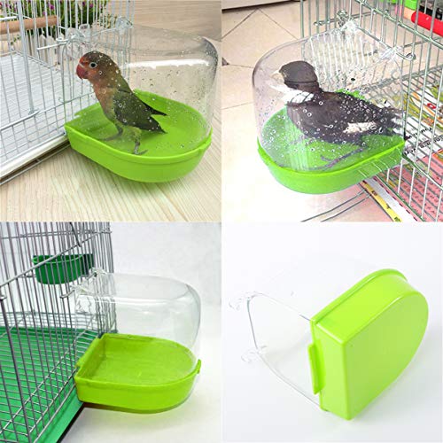 STOBOK Bañera de Loro 1 Jaula de Baño para Pájaros Verdes Jaula de Baño Cubierta de Loro para Bañera Colgante de Pájaros Canarios| 13. 5X13X12 5Cm