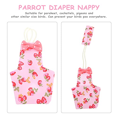 STOBOK Pañal de Pájaro Loro Traje de Vuelo Decorativo Lavable Pañales de Loro Pañales de Paloma Ropa de Pañal para Perico Cockatiel Budgie Rosa Canario S