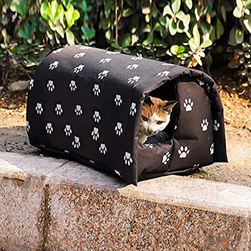 Stronrive Caseta para Gato/Perros Exterior, Caseta Impermeable para Perros, Casa para Perros Interior Al Aire Libre Refugio para Cachorros, Refugio Plegable con Forro De Esponja