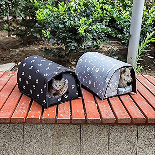 Stronrive Caseta para Gato/Perros Exterior, Caseta Impermeable para Perros, Casa para Perros Interior Al Aire Libre Refugio para Cachorros, Refugio Plegable con Forro De Esponja