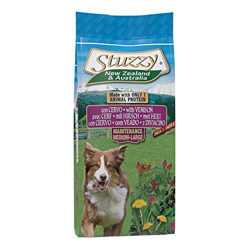 Stuzzy, pienso para Perros Adultos, Sabor Ciervo, croquetas - línea Nueva Zelanda & Australia, Formato Bolsa de 12 kg