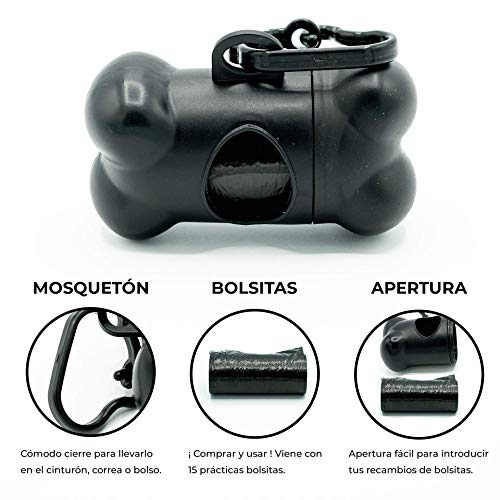 SUDEPETS Collar para Perros Reflectante con dispensador Bolsas cacas - Collares Ajustables para Perros pequeños ,medianos y Grandes