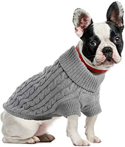 Suéter Cálido para Perros Ropa para Perrosa Decuada para Perros y Gatos Pequeños y Medianos (S, Gris)