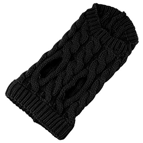 Suéter de punto de cuello alto para perros y mascotas, abrigo de punto para calentadores de invierno, ropa de ganchillo para perros pequeños, medianos y grandes, cachorros, gatos (M, negro)