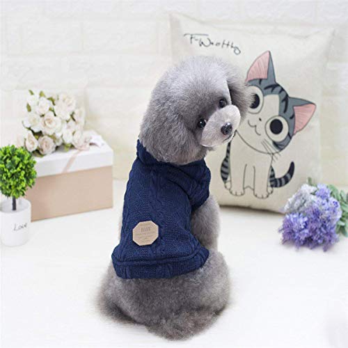 Suéter para Perros Ropa Sudadera con Capucha Suéter de Lana Gorra Invierno Cálido Suéter de Cuello Alto Abrigo de Lana para Perro Pequeño Mediano Gato