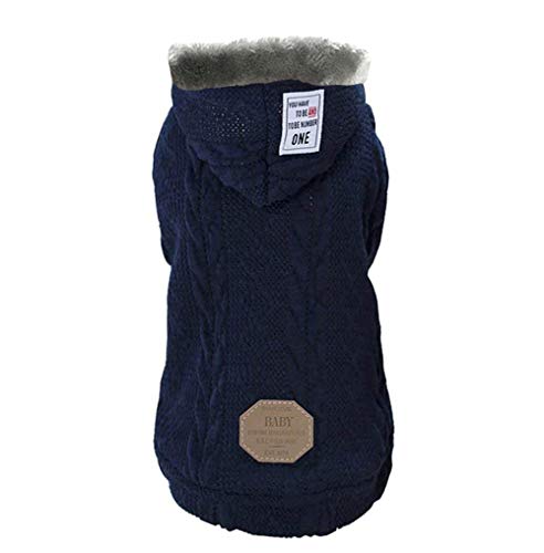 Suéter para Perros Ropa Sudadera con Capucha Suéter de Lana Gorra Invierno Cálido Suéter de Cuello Alto Abrigo de Lana para Perro Pequeño Mediano Gato