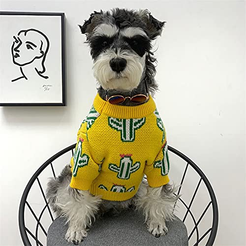 Suéteres para Mascotas,Jerseys para Perros,Ropa de Invierno,suéteres abrigados para Perros,suéteres de Invierno,Ropa para Cachorros,Abrigos Suaves para Perros,Aptos para Clima frío,Amarillo.