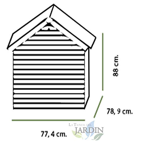 Suinga CASETA Perro Madera 77x88x79 cm. Fabricada en Madera de Abeto tratada Mediante Secado al Horno y Pintura Resistente. Protección sólida con Techo de Tela asfáltica