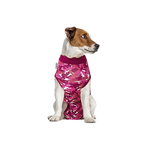 Suitical Recovery Suit Perro, S, Camuflaje Rosa