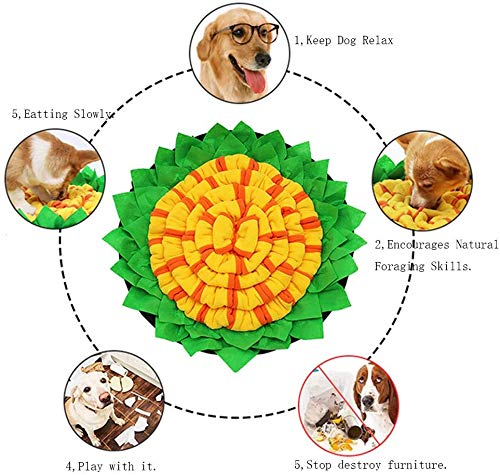 Sunshine smile Alfombra olfativa Perros,Snuffle Mat para Perros,Pet Nariz Trabajo Mat,Alfombrilla de Entrenamiento Interactivo para Perros,Alfombra de Actividades para Mascotas,Dog Snuffle Mat… (F)