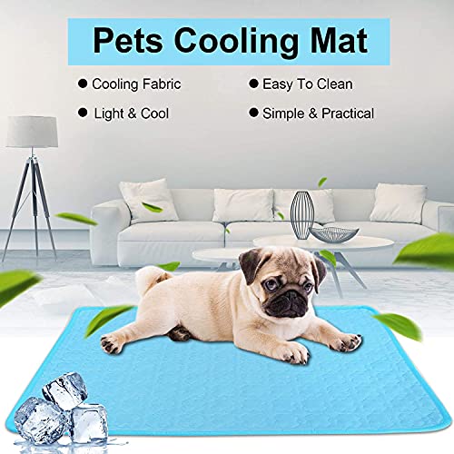 Sunshine smile Esterilla de Refrigeración para Perros,100*70 cm Pet Cooling Mat,Esterilla para Perros Refrigerante,Esterilla Refrigerante Perros,Alfombra Refrescante para Perros,Cama Refrescante Perro