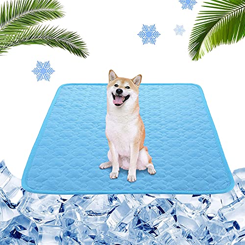 Sunshine smile Esterilla de Refrigeración para Perros,100*70 cm Pet Cooling Mat,Esterilla para Perros Refrigerante,Esterilla Refrigerante Perros,Alfombra Refrescante para Perros,Cama Refrescante Perro