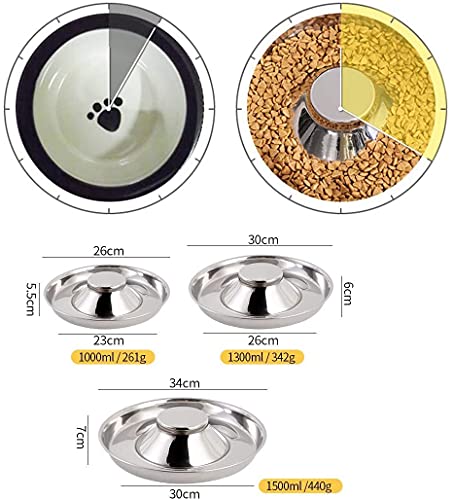 SUOXU Comedero para cachorros, cuencos para cachorros, cuencos para perros, de acero inoxidable, cuenco para destete para cachorros, se puede utilizar para varios cachorros (2 unidades de 26 cm)