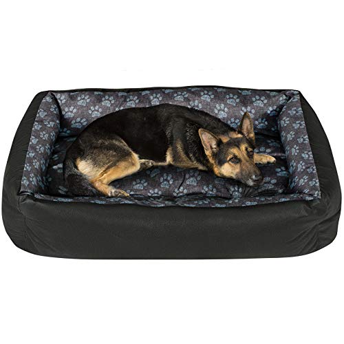 SuperKissen24. Cama para Perros, sofá para Mascotas, para Perros pequeños, medianos y Grandes, Lavable, tamaño L, Negro y Gris, Patas de Lino 5907501897649, Multicolor, 95 x 75 cm (1 Unidad)