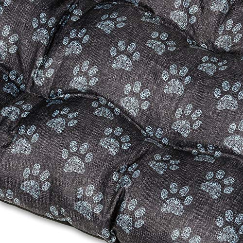 SuperKissen24. Cama para Perros, sofá para Mascotas, para Perros pequeños, medianos y Grandes, Lavable, tamaño L, Negro y Gris, Patas de Lino 5907501897649, Multicolor, 95 x 75 cm (1 Unidad)