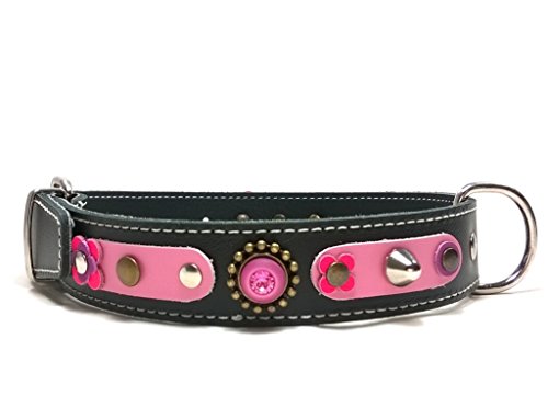 Superpipapo Original Collar para Perros, Todas Las Tallas, Correa Opcional, Diseño Exclusivo con una Grande Flor Rosa Fucsia, Grande, 55 cm X: Cuello 40-45 cm, Ancho 28mm