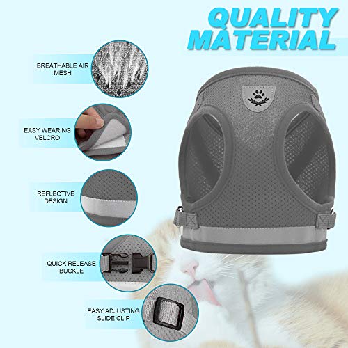 Supet Arnés y Correa para Gato Chaleco Reflectante de Nylon Suave para Perros Pequeños para Correr, Correr, Correas de Entrenamiento, Adecuado para Gatos, Cachorros, Mascotas Pequeñas