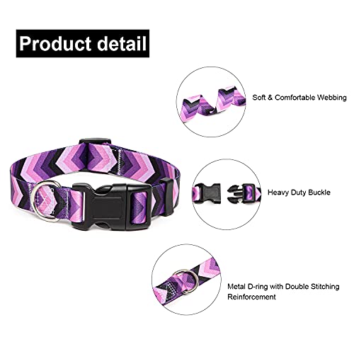 Suredoo Collar Perro, Ajustable y Resistente con Patrones de Moda, Collar Nylon Cómodos para Perros Pequeños Medianos Grandes, Cachorros (S, Flecha)