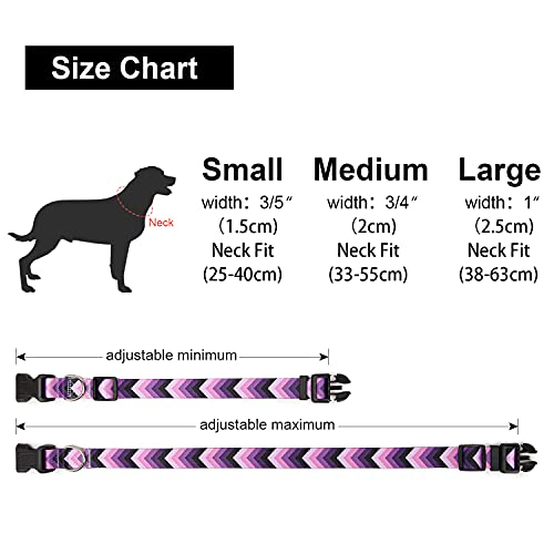 Suredoo Collar Perro, Ajustable y Resistente con Patrones de Moda, Collar Nylon Cómodos para Perros Pequeños Medianos Grandes, Cachorros (S, Flecha)