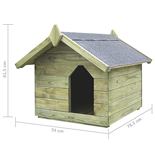 Susany Casas de Perros para Jardín Tejado Abatible Caseta de Exterior para Perros,Apertura de Techo,Impermeable y Resistente Intemperie y Putrefacción,Madera Pino Impregnada 74 x 78,5 x 61,5 cm