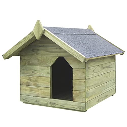 Susany Casas de Perros para Jardín Tejado Abatible Caseta de Exterior para Perros,Apertura de Techo,Impermeable y Resistente Intemperie y Putrefacción,Madera Pino Impregnada 74 x 78,5 x 61,5 cm