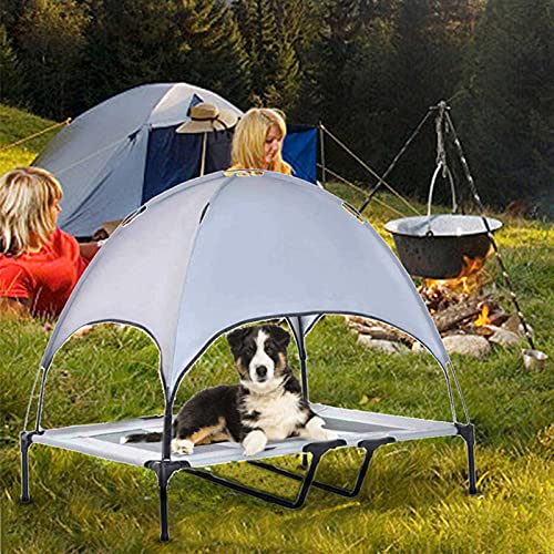 Sweety Cuna elevada para Perros Mediana con Dosel extraíble Carpa elevada para Cama para Mascotas, sombrilla portátil para Acampar en la Playa, Suministros para Exteriores