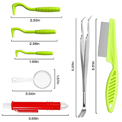Swetup Quita Garrapatas, 7 Pieza Pinzas para Garrapatas, Herramientas para Eliminar Garrapatas, Pinzas para Garrapatas con Lupa y Caja de Almacenaje para Perros, Gatos, Caballos, Conejos, Personas