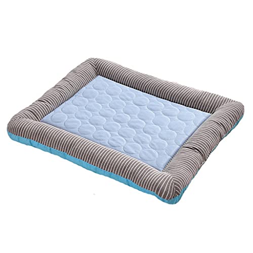 SXXYZY Alfombra de verano para mascotas, cojín de hielo suave, para perros pequeños, lavable, cesta para gatos Chihuahua, cojín de peluche para mascotas (color: A, tamaño: grande)