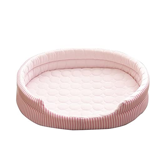 SXXYZY Cama para mascotas para gatos, perro, seda, rayas frescas, para verano, para gatos pequeños, medianos y pequeños, accesorios lavables para mascotas (color: A)