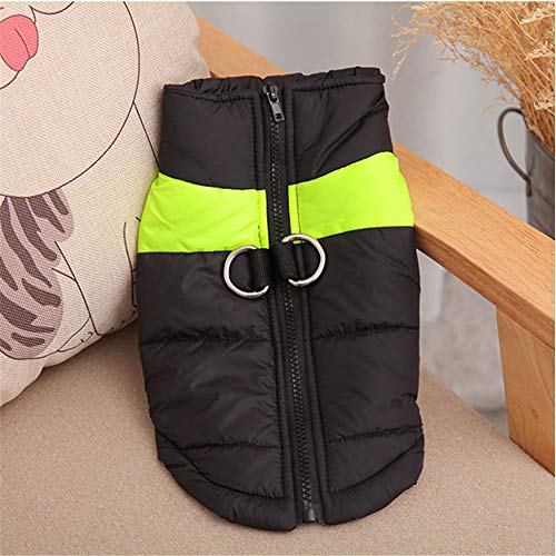 SYLC Abrigos para Perros De Invierno Chaqueta Impermeable Abrigadora, Chaleco para Perros con Forro Polar, De Invierno Y Otoño con Orificio para Arnés (M,Amarillo)