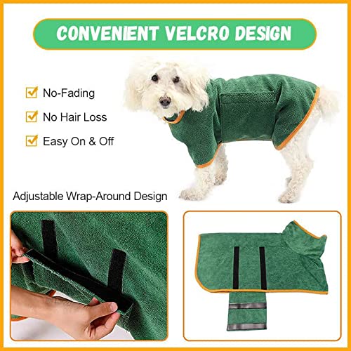 SYT-MD Toalla Perro, Perro Albornoz Toalla Baño Robe Mascota Albornoz Secado Abrigo Toalla Absorbente Super Fast Seco Soft Ajustable for Perro Pequeño Medio Grande (Color : Rosado, Size : XL)