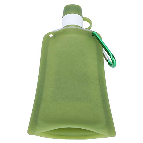 Tabpole 500 ml botellas de agua plegable portátil plegable bolsa de agua de silicona para viajes al aire libre Camping ciclismo (verde)