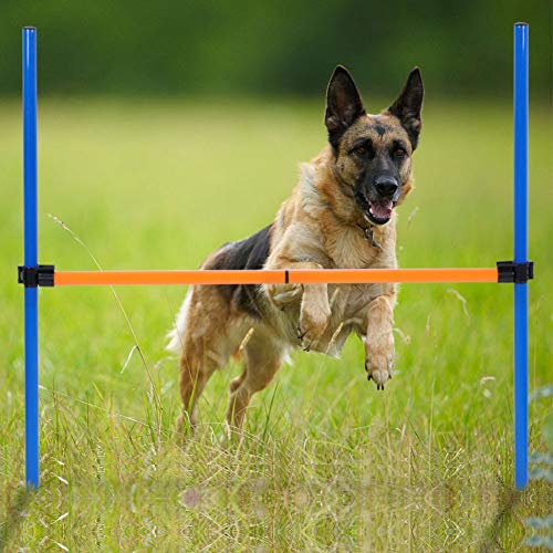 TANKE Perro Agility Jump-Plastic Al Aire Libre Desmontable Mascotas Perros Agility Jump Hurdle Bar Equipo de Juegos Ejercicio Juguete 36,4 oz