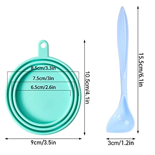 Tapa de Lata de Comida para Perros Reutilizable Alimentadores Sellados Tapa de Alimentos Lata con 2 Cucharas para Comida para Perros y gatos, se Adapta a Casi Todas las Latas de Comida 2 Piezas