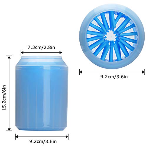 Taza de lavado de pies para mascotas, limpiador de patas de perro, gato, cachorro, cepillo de silicona desmontable portátil para limpiar la huella de barro de arena sucio para la mascota activa