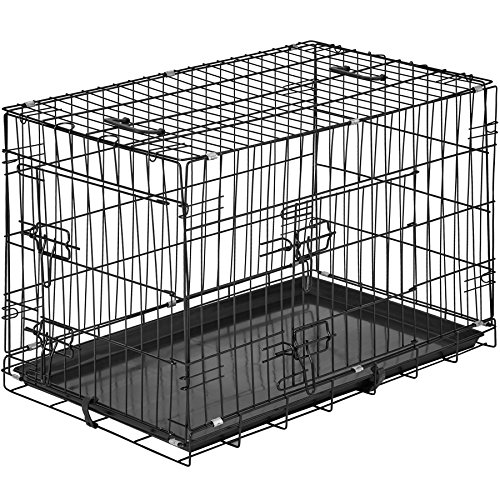 TecTake 800515 - Jaula para Perros, Caja con Rejillas, 2 Puertas Cerrojos, Plegable - Varios Tamaños (76 x 47 x 51 cm | No. 402294)