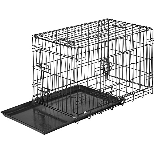 TecTake 800515 - Jaula para Perros, Caja con Rejillas, 2 Puertas Cerrojos, Plegable - Varios Tamaños (76 x 47 x 51 cm | No. 402294)