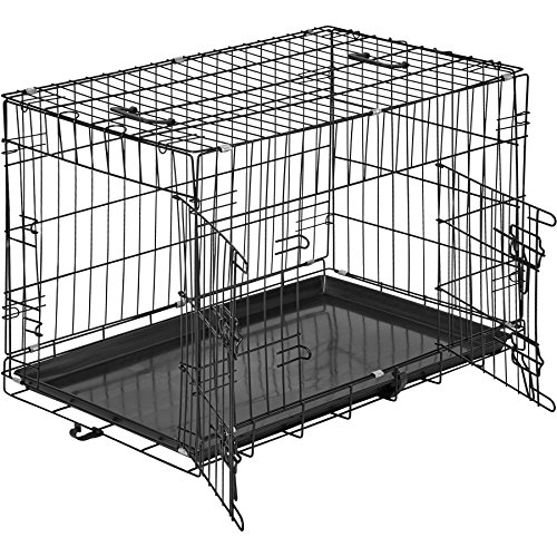 TecTake 800515 - Jaula para Perros, Caja con Rejillas, 2 Puertas Cerrojos, Plegable - Varios Tamaños (76 x 47 x 51 cm | No. 402294)