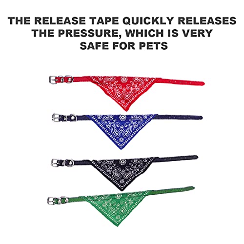 Teegxddy 4 piezas de collar de bandana para perro con tirantes ajustables, bandana con tirantes ajustables, bandana de cumpleaños triangular lavable para perro con collar de cachorro