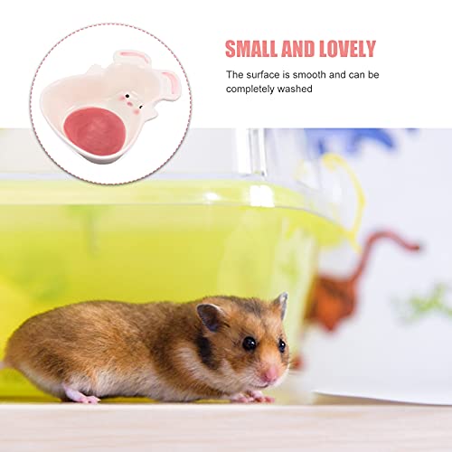 TEHAUX Hamster Feeder- Tazón de hámster de cerámica para alimentos y agua masticando maravilloso plato de comida para arroz