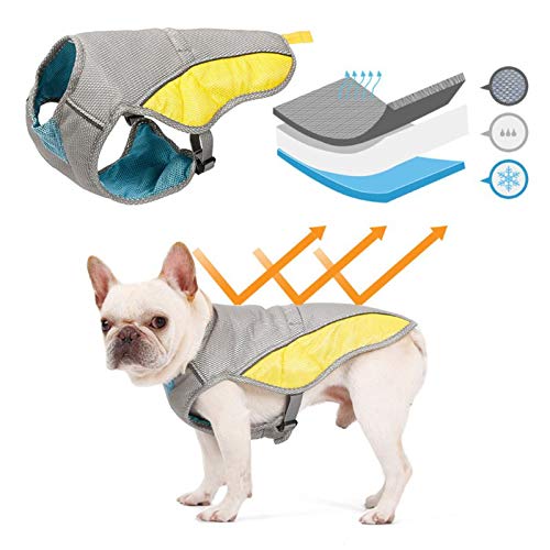 Tekaopuer Chaleco de refrigeración para mascotas, chaqueta para cachorros al aire libre, chaqueta reflectante de seguridad a prueba de sol, abrigo de caza para perros pequeños medianos y grandes (M)