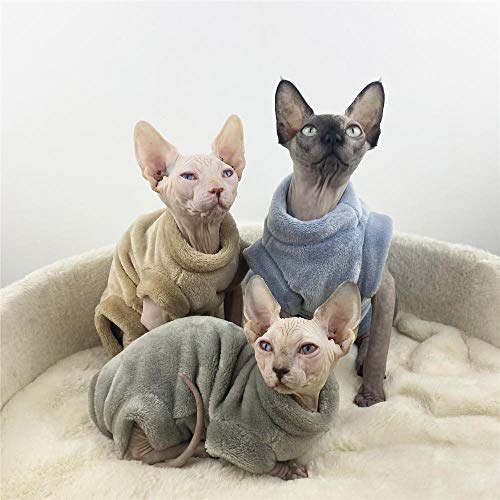 TENGTUD Ropa de Gato sin Pelo, Sphynx/Devon Otoño e Invierno Ropa de Abrigo de Franela