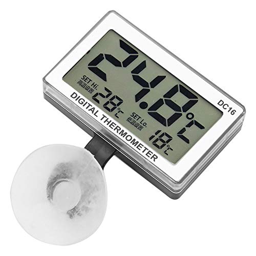 Termómetro digital, DC16 LCD digital para acuario, termómetro de temperatura impermeable, para pecera, humidificadores, invernadero, jardín, sótano, nevera, armario