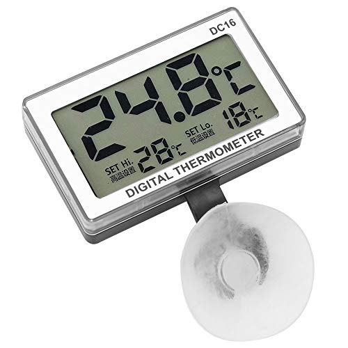 Termómetro digital, DC16 LCD digital para acuario, termómetro de temperatura impermeable, para pecera, humidificadores, invernadero, jardín, sótano, nevera, armario