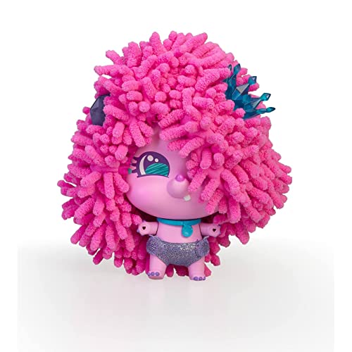 The Bellies from Bellyville - Beastie Pompom, Mascota de los Bellies, Puede Hacerse una Bola y meterse en su Pelo Suave y Divertido, Incluye pañal, Chupete, Pins y una Corona