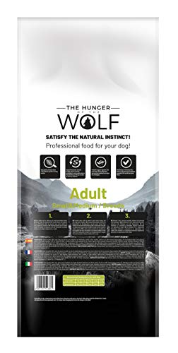 The Hunger of The Wolf Alimento seco para perros adultos de razas pequeñas y medianas, con pollo, vitamina E y C, 14 kg