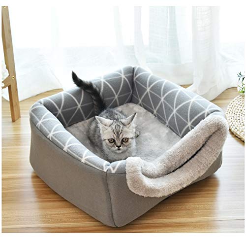 thematys Cueva del Gato I Cama para Gatos con Cojines Extra I Casa para Gatos Plegable I Cueva Convertible I Portátil y Resistente a los arañazos (Style 6, XL (38 x 38 x 34 cm))